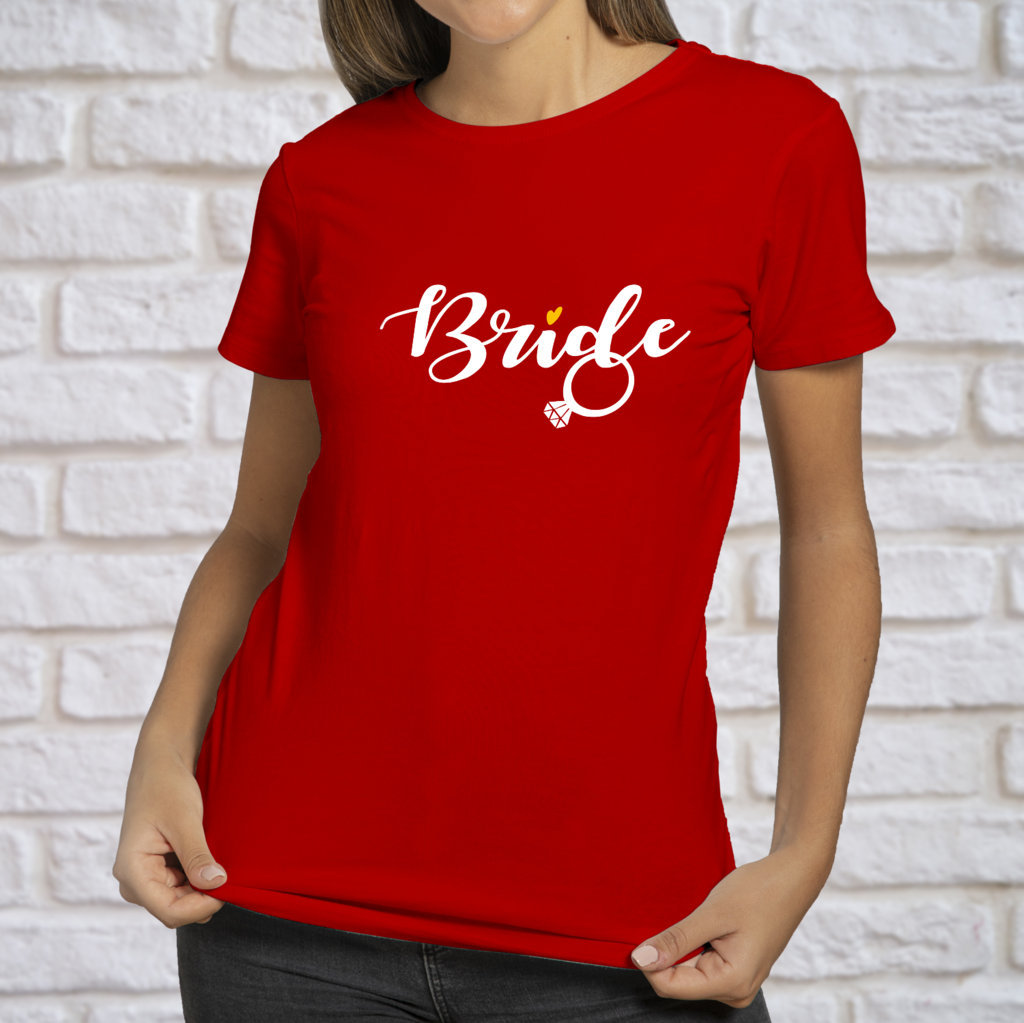 Unisex Cotton T Shirts | Bride | Round Neck Half Sleeve |Regular Fit